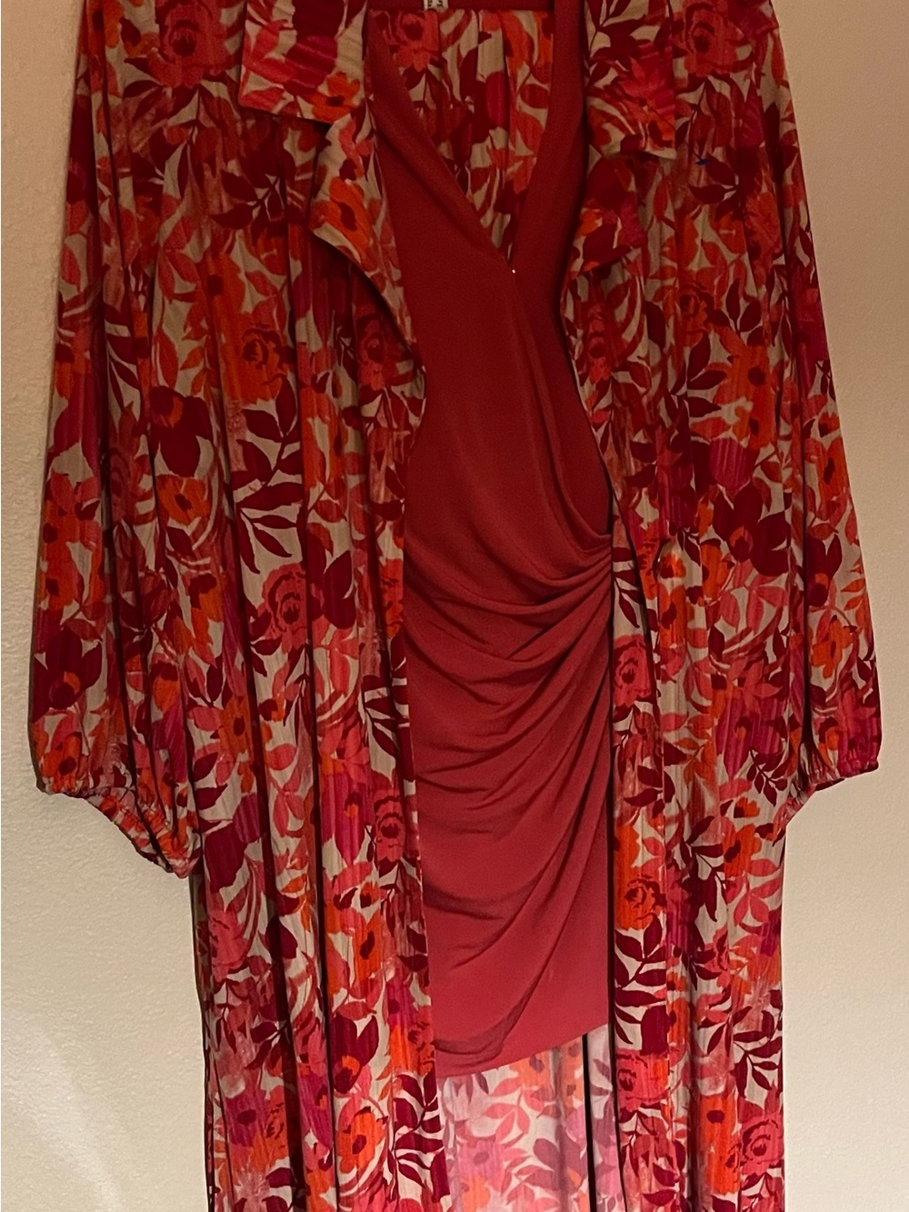 Susan Graver Plus-Size Bold Pink and Orange Floral Jacket,  Top and Capris Set